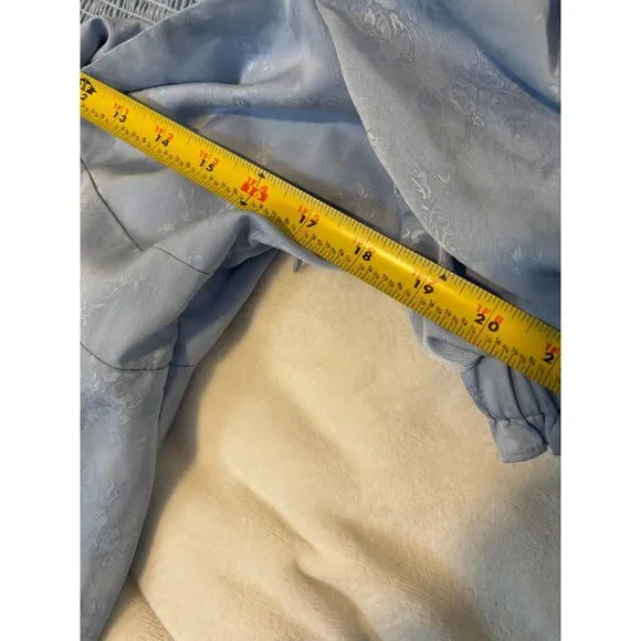 GB Blue Puff Sleeve Mini Dress XL Cottagecore Floral Romantic Fairy Prarie - Picture 8 of 8